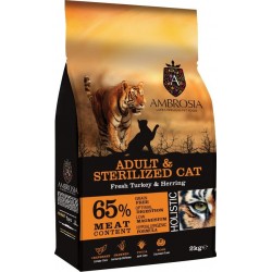 AMBROSIA GRAIN FREE CAT ADULT & STERILIZED 2KG ξηρά τροφή γάτας Pet Shop Καλαματα