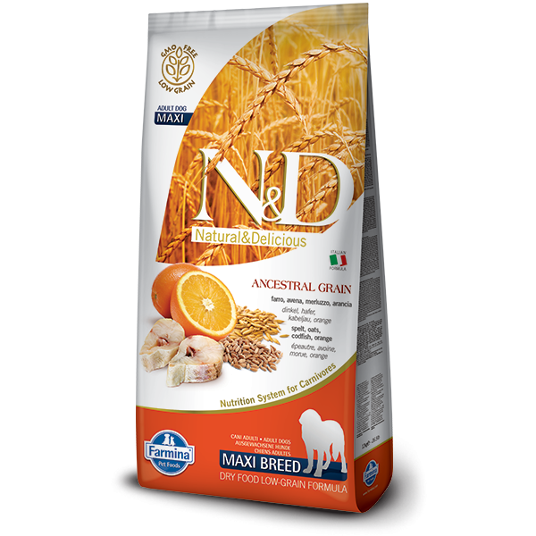 Ξηρα τροφη σκυλου - N&D Low Grain Codfish & Orange Adult Maxi 12kg Pet Shop Καλαματα