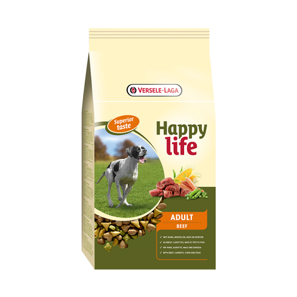 Ξηρα τροφη σκυλου - Happy Life Adult Beef -15kg Pet Shop Καλαματα