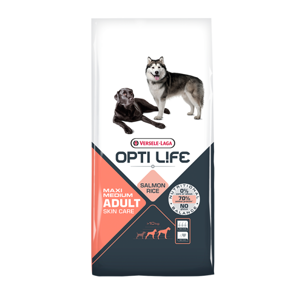  Opti Life Adult Medium Maxi Skin Care 12,5kg ξηρα τροφη σκυλου Pet Shop Καλαματα