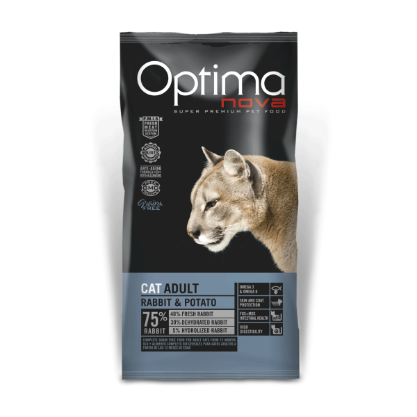 Optima Nova Cat Adult Rabbit & Potato -2kg ξηρά τροφή γάτας Pet Shop Καλαματα